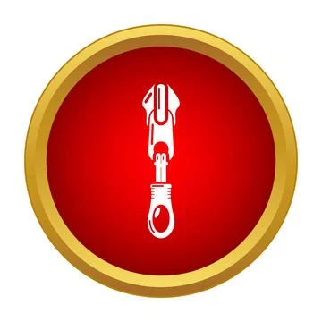 Zipper pull slider icon illustrating clothing fastener concept Stockillustratie