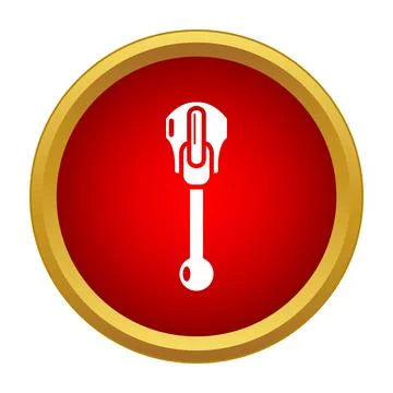 Zipper pull slider icon on a red circle button イラスト素材