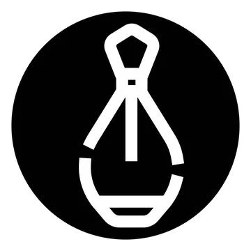 Zipper pull tab icon black circle graphic design Stock Illustration