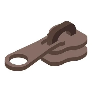 Zipper pull tab icon, isometric style Stock Illustration