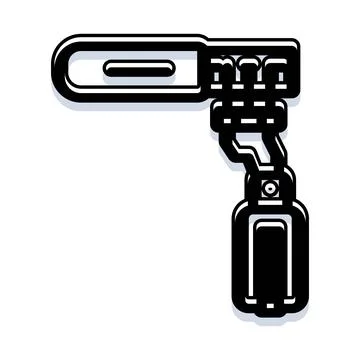 Zipper puller mechanism with teeth outline icon イラスト素材