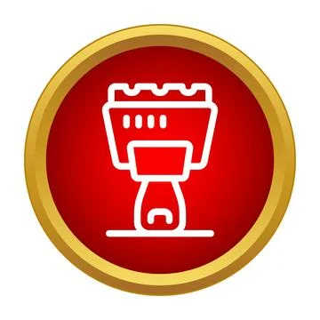 Zipper puller vector icon design on red circle Illustrazione stock