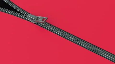 Zipper on red material closes and opens. Stock Footage 65780997
