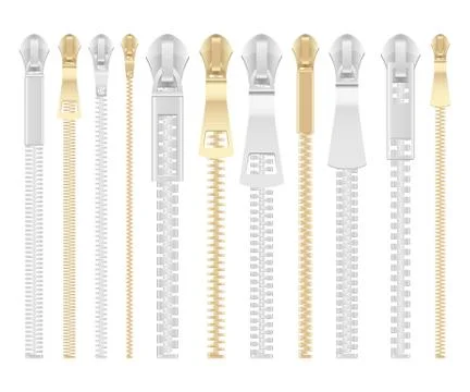 Zipper set vector design illustration isolated on white background Stock Illustration