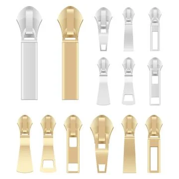 Zipper set vector design illustration isolated on white background Stock Illustration