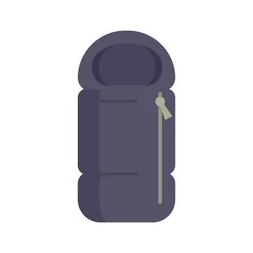 Zipper sleeping bag icon flat isolated vector Illustrazione stock