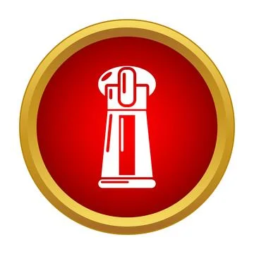 Zipper slider icon inside red circle button Stockillustratie