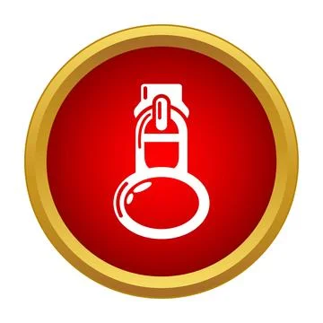 Zipper slider icon with red circular background Stock Illustration