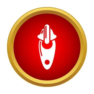 Zipper slider icon set in red circle Stock Illustration