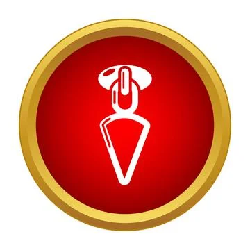 Zipper slider pulling mechanism red circle icon Stock Illustration
