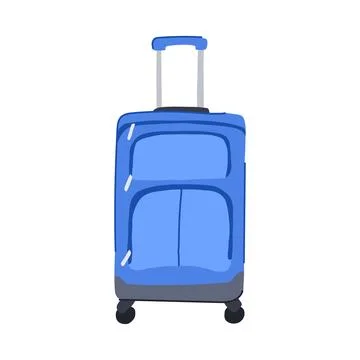 Zipper soft shell suitcase cartoon vector illustration Illustrazione stock