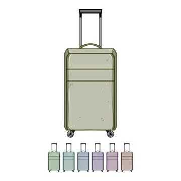 Zipper soft shell suitcase cartoon vector graphic 스톡 일러스트