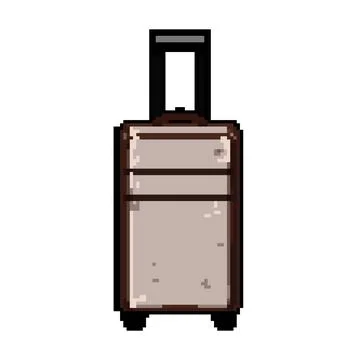 Zipper soft shell suitcase pixel art vector illustration Illustrazione stock