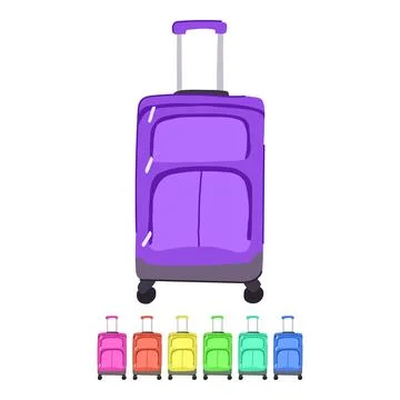 Zipper soft shell suitcase vector cartoon graphic Stockillustratie