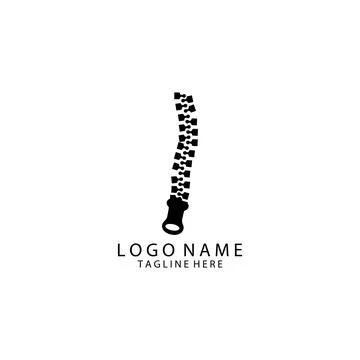 Zipper spine logo design vector Illustrazione stock