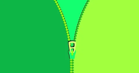 Zipper transition fastener wipe vertical green isolated background Stock Footage 278037462