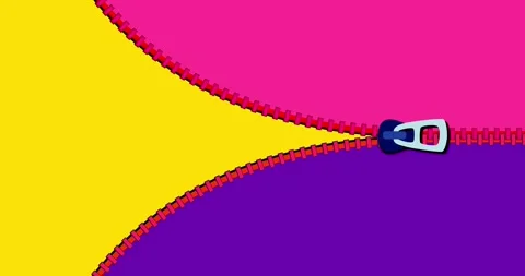 Zipper transition wipe horizontal pink violet isolated background Stock Footage 277040417
