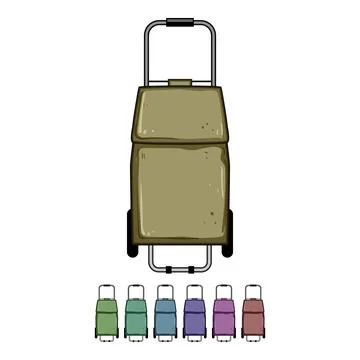 Zipper trolley bag cartoon vector graphic 스톡 일러스트