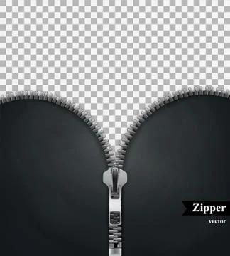 Zipper vector isolated on transparent background Stock Illustration
