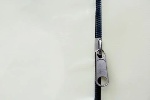 Zipper on white background, copy space Stock Photos