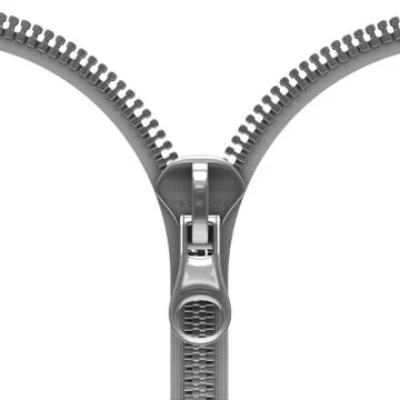 Zipper on white background. Isolated 3D image Stock Illustration