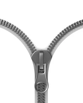 Zipper on white background. Isolated 3D image 库存插图