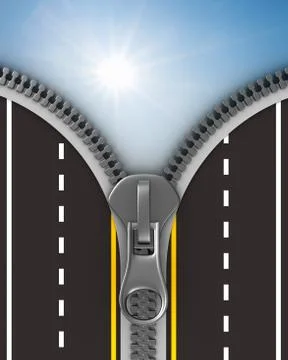 Zipper on white background. Isolated 3D image Ilustración de archivo