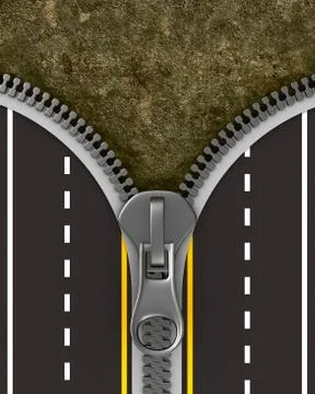 Zipper on white background. Isolated 3D image Ilustración de archivo