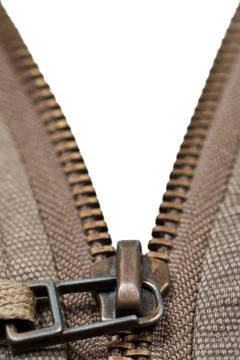 Zipper on white background Stock Photos