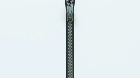 Zipper on white material and only zipper with mask closes and opens. Stock Footage 65781055