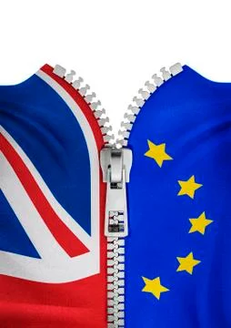 Zippered Brexit flags Illustrazione stock