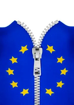 Zippered EU flag Illustrazione stock