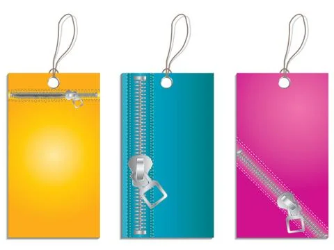 Zippered labels Illustrazione stock