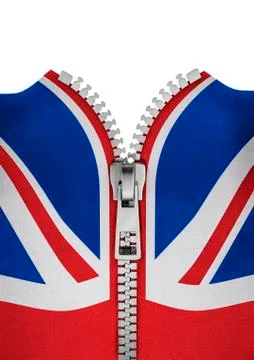 Zippered UK flag Illustrazione stock