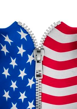 Zippered USA flag Illustrazione stock