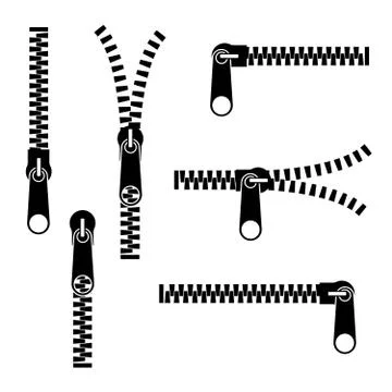Zippers on a white background Stock Illustration