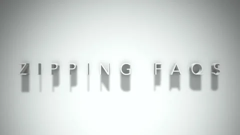 Zipping faqs 3D title animation white text on a white background Stock Footage 299647294