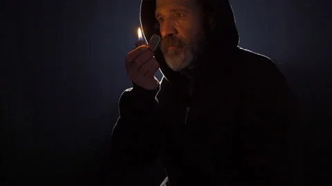 The Zippo lighter man. To set fire, to explode. Stock Footage 227575131