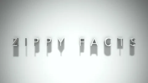 Zippy facts 3D title animation with shadows on a white background Stock Footage 297571224