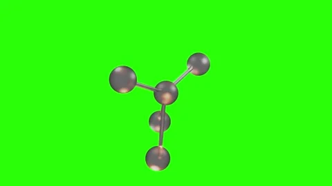 Zirconium Molecule or Particle Spins over Green Screen Stock Footage 339638647