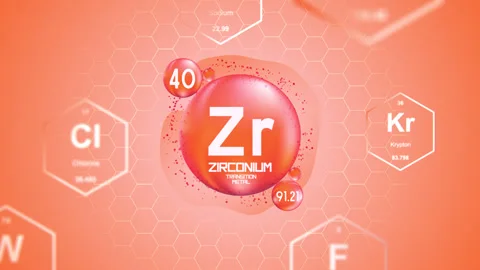 Zirconium Periodic Element Cell Stock Footage 314257736