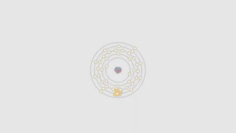 Zirconium Zr Bohr Atom Model Clean No Text Animation Video Overlay Alpha 4K Stock-Footage 339369724