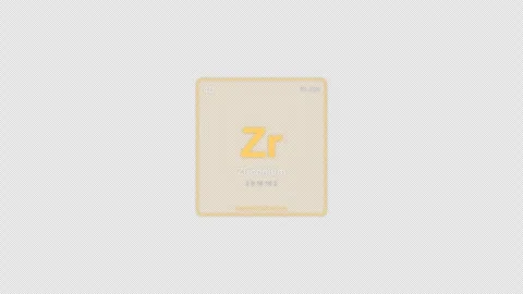 Zirconium Zr Periodic Table Element Tile Labeled Animation Video Overlay Alpha 4 Stockbeeldmateriaal 339369638
