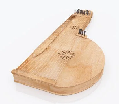 Zither against a white background Stock Illustration