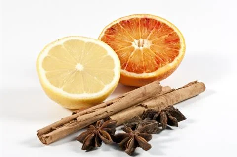 Zitrusfrüchte und Gewürze Stock Photos