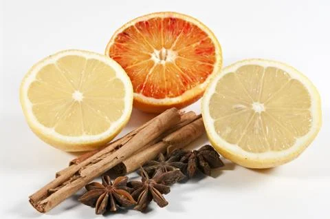 Zitrusfrüchte und Gewürze Stock Photos