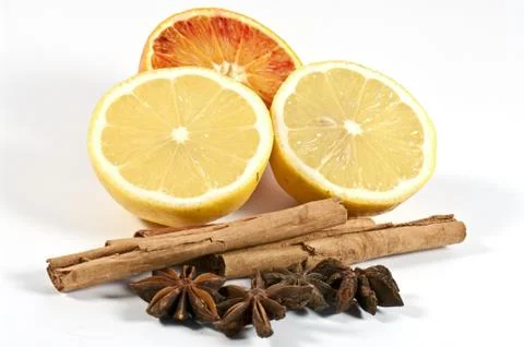 Zitrusfrüchte und Gewürze Stock Photos