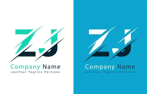 ZJ Letter Logo Vector Design Concept Elements Stock Illustration