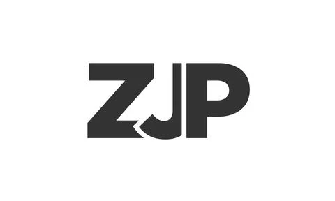 ZJP logo design template with strong and modern bold text. Initial based ve.. Stock Illustration