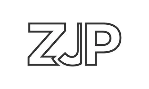 ZJP logo design template with strong and modern bold text. Initial based ve.. Stock Illustration